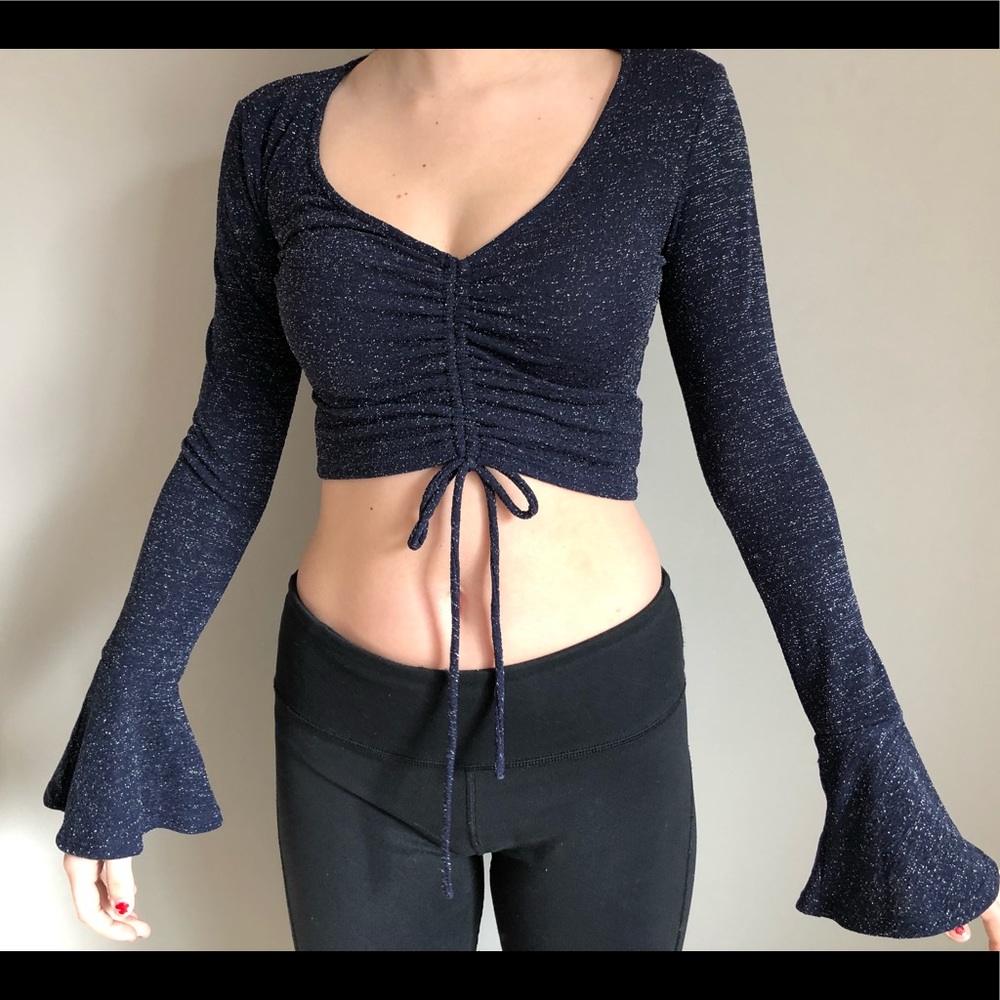 Blue sparkly crop top